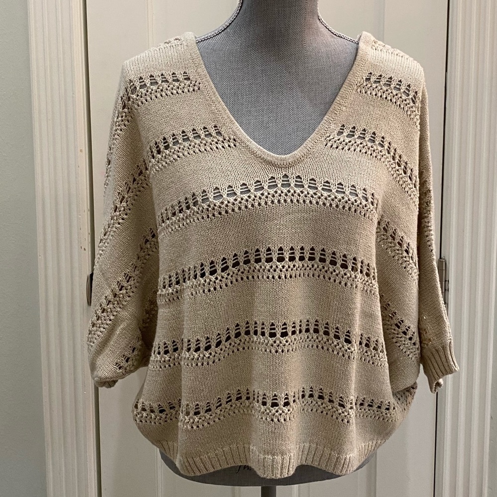 EXPRESS KHAKI KNIT LIGHTWEIGHT SWEATER TOP